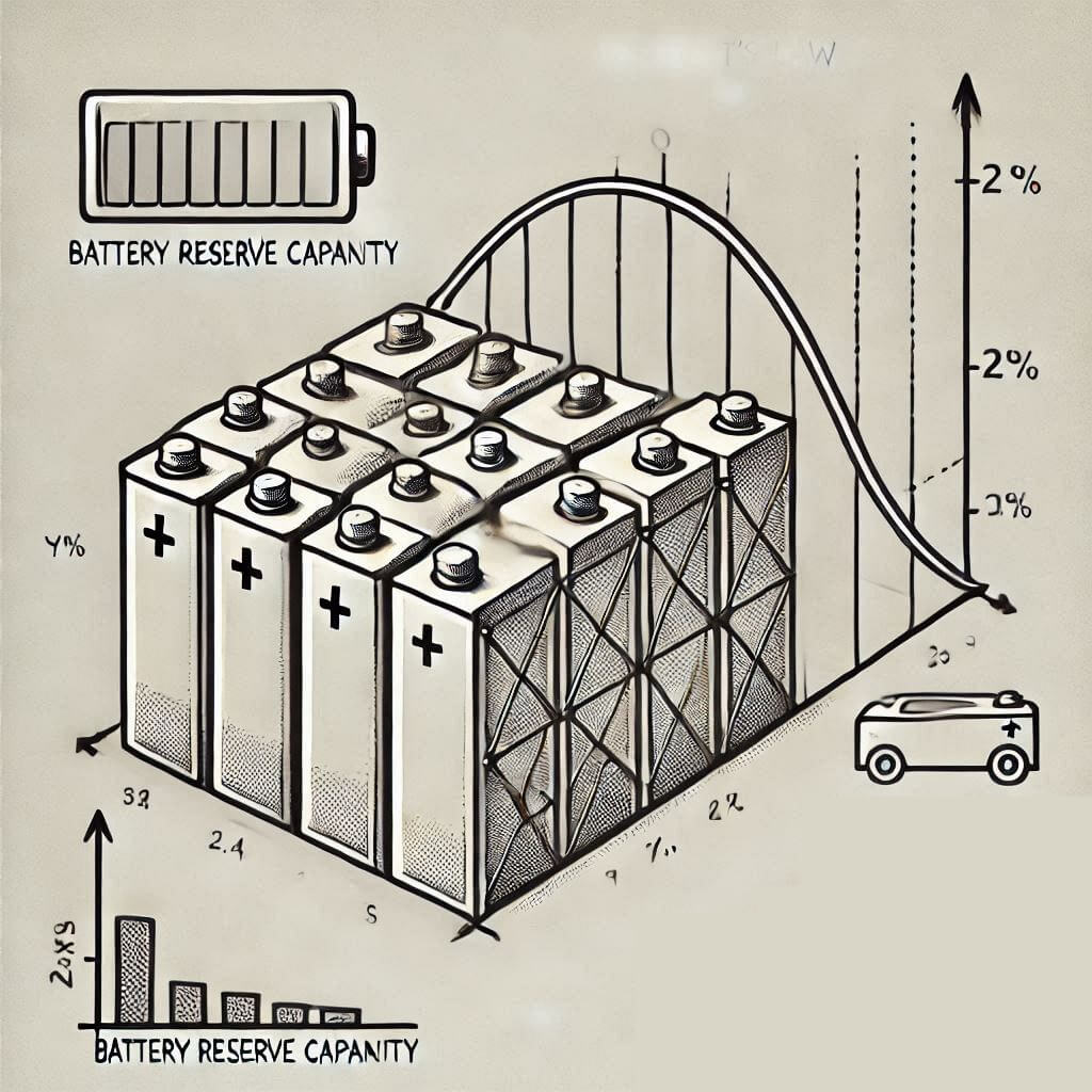 How is battery reserve capacity affected by Peukert's Law