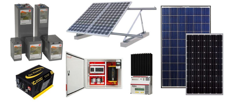 equipments that consist of a complete solar system