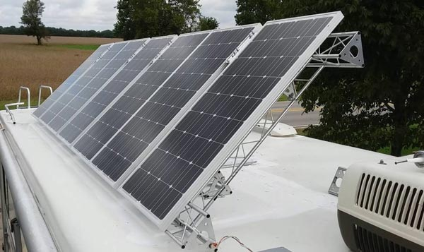 RV solar panels on van