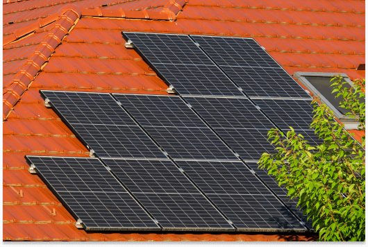 Solar array installing on the roof